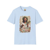 Merry Christmas Jesus Shirt | Laughing Jesus with Holly Christian Christmas T Shirt | Joyful Jesus