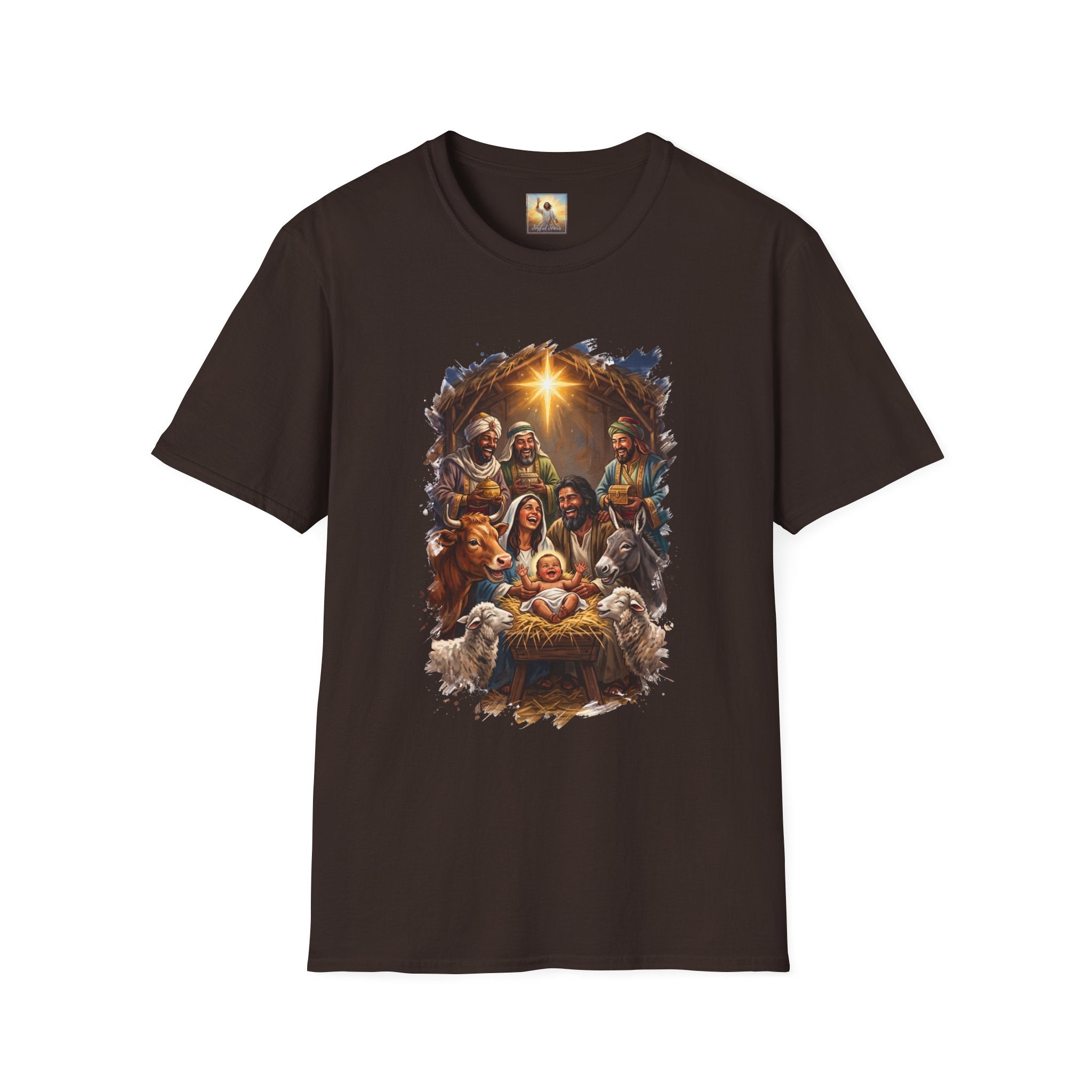 Nativity Shirt | Joyful Nativity Scene with Wise Men Christian Christmas T Shirt | Joyful Jesus