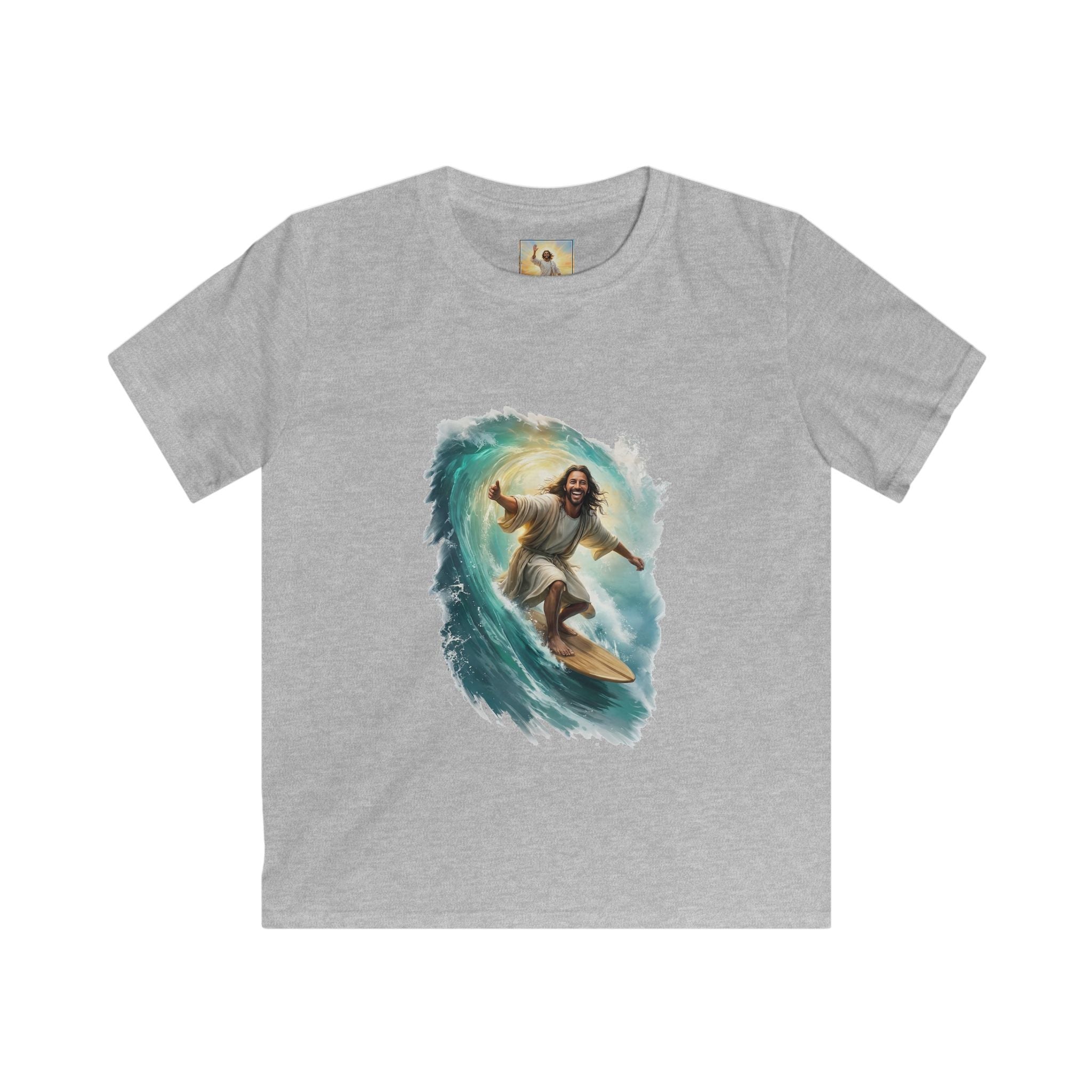 Kids Jesus Shirt | Surfing Jesus Funny Christian Kids T Shirt | Joyful Jesus