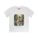 Kids Christian Shirt | Jesus with Baby Otters Funny Christian Kids T Shirt | Joyful Jesus
