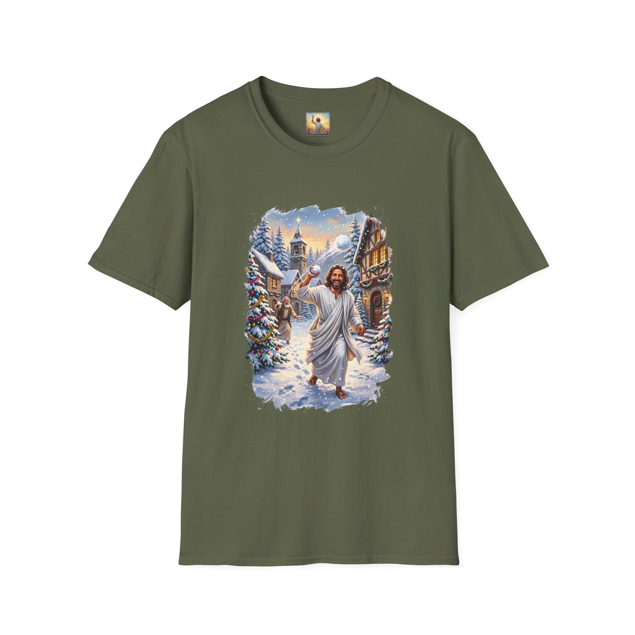 Jesus Snowball Fight Shirt | Funny Christian Christmas T Shirt | Joyful Jesus