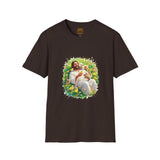 Jesus with Baby Animals Shirt, Easter Lamb Bunny Chick Art, Christian Spring Tee