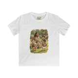 Kids Funny Jesus Shirt | Jesus Playing with Puppies Christian Kids T Shirt | Joyful Jesus