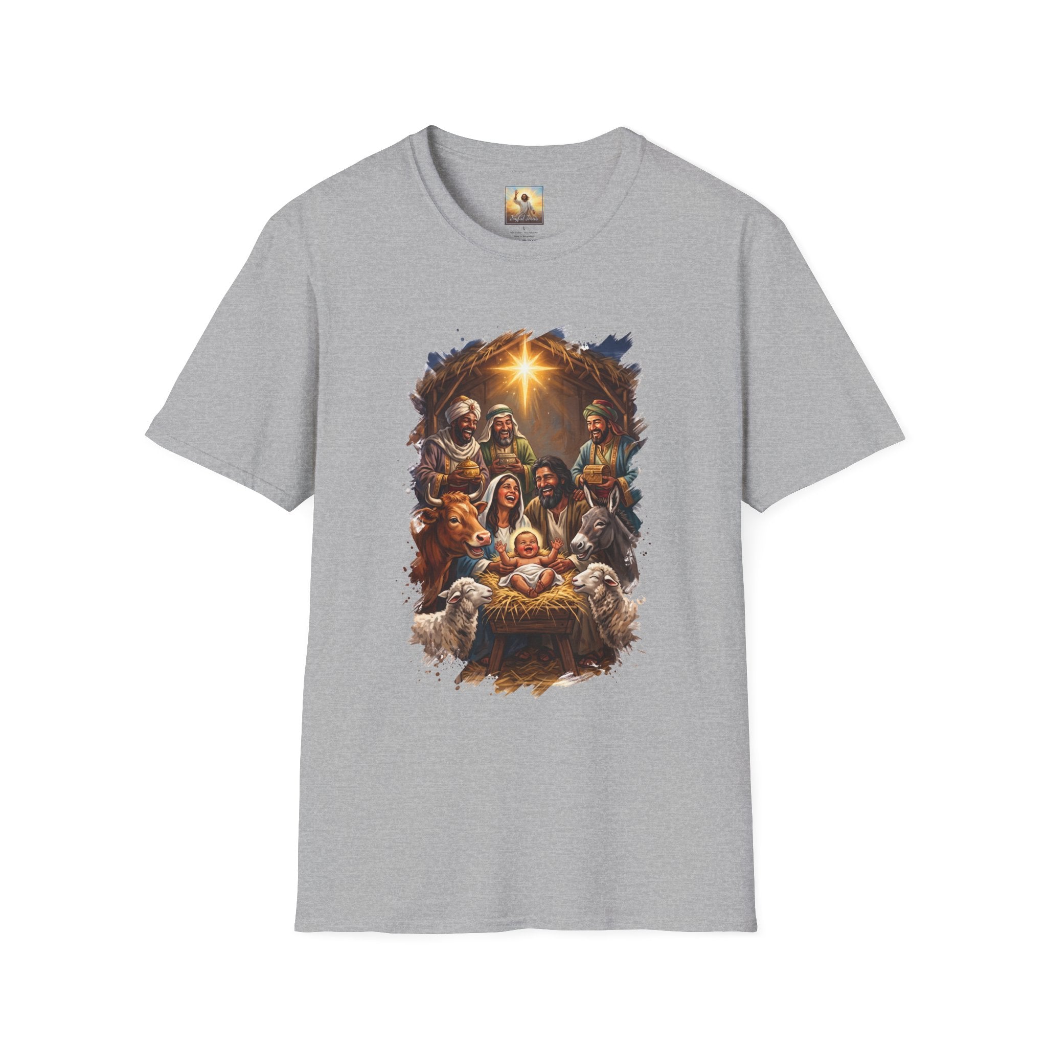 Nativity Shirt | Joyful Nativity Scene with Wise Men Christian Christmas T Shirt | Joyful Jesus