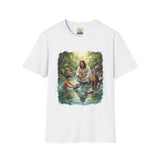 Christian Shirt | Jesus with Baby Otters Funny Christian T Shirt | Joyful Jesus