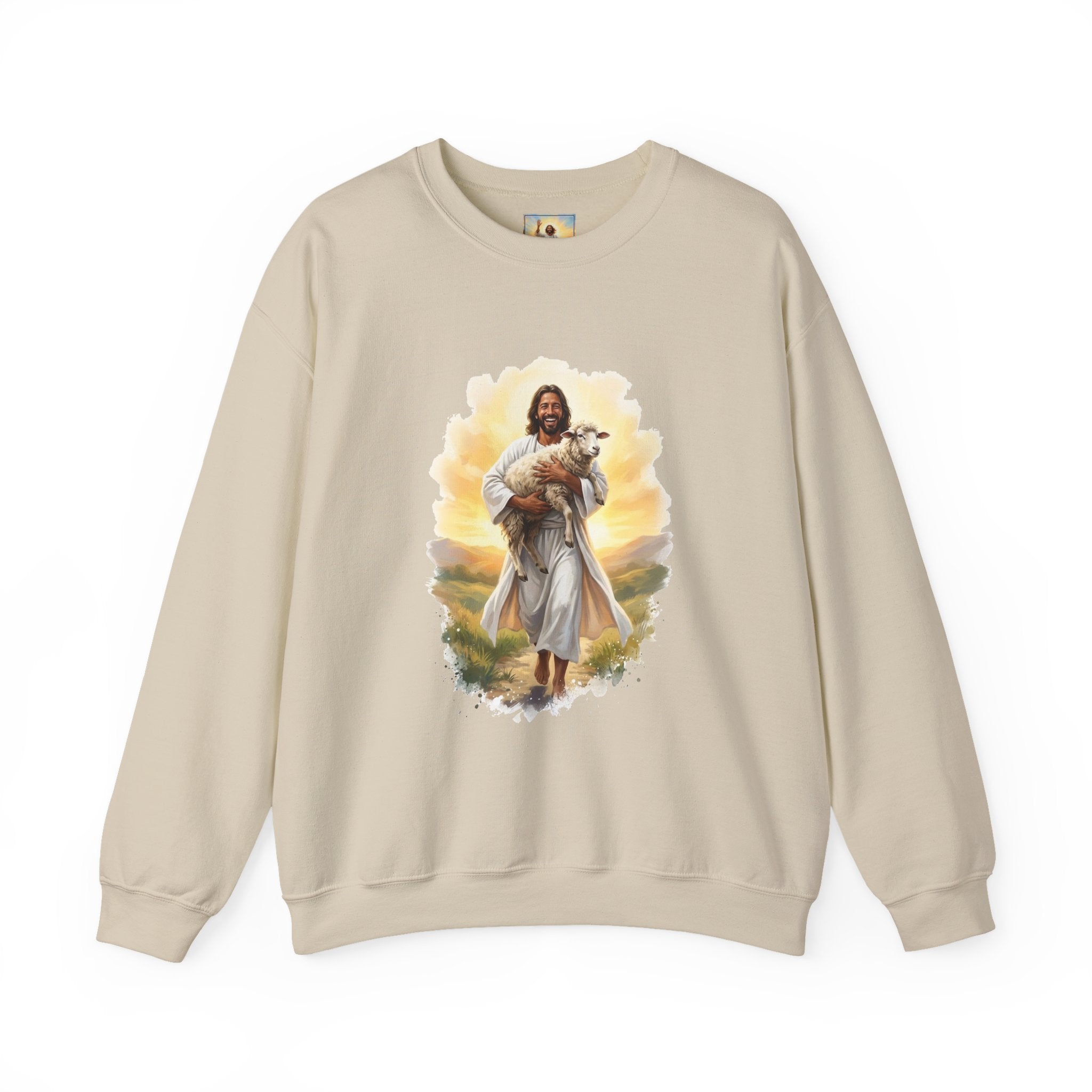 Jesus Sweatshirt | Lost Sheep Good Shepherd Christian Crewneck Sweatshirt | Joyful Jesus