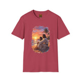 Religious Shirt | Jesus on the Beach at Sunset Christian T Shirt | Joyful Jesus
