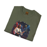 Christian T Shirt | Jesus Playing Guitar at Concert | Joyful Jesus Faith Shirt