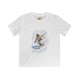 Kids Jesus Shirt | Skiing Jesus Christian Apparel Kids T Shirt | Joyful Jesus Faith Shirt