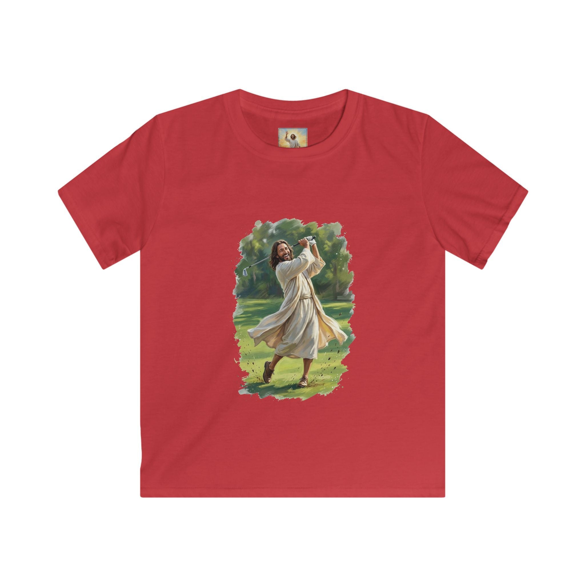 Kids God Shirt | Jesus Playing Golf Christian Kids T Shirt | Faith Apparel