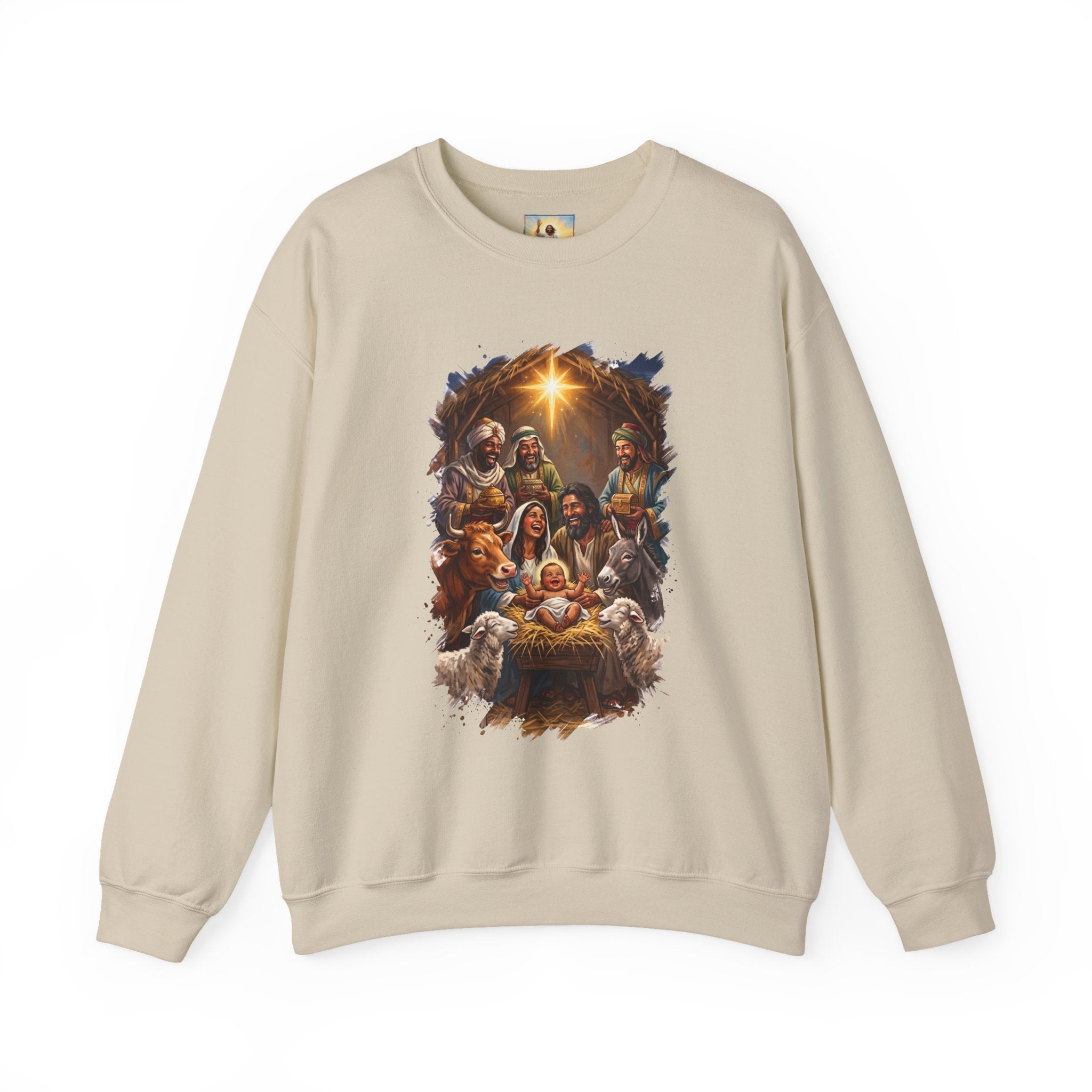 Nativity Sweatshirt | Joyful Nativity Scene with Wise Men Christian Christmas Crewneck | Joyful Jesus