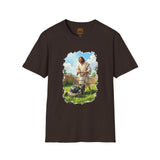 Jesus Mowing Lawn T-Shirt | Jesus with Lawn Mower, Religious Humorous Tee