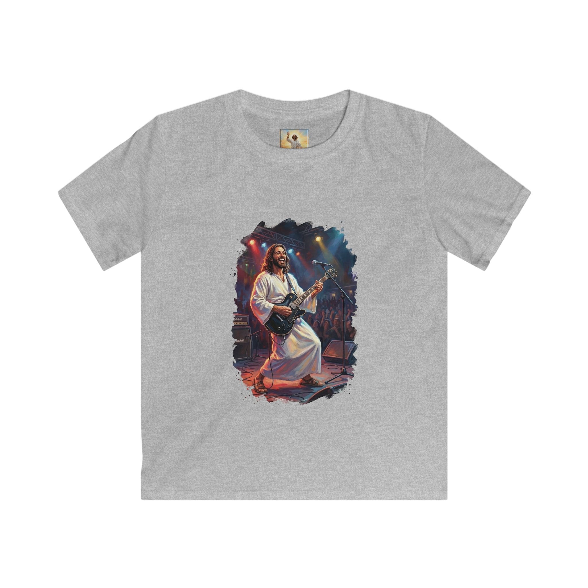 Kids Christian Shirt | Jesus Playing Guitar at Concert Kids T Shirt | Joyful Jesus Faith Shirt