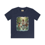 Kids Christian Shirt | Jesus with Baby Otters Funny Christian Kids T Shirt | Joyful Jesus
