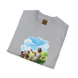 Jesus Easter Egg Roll Shirt, Kids and Jesus Spring Art, Christian Family Tee