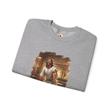 Funny Jesus Sweatshirt | Jesus Lifting Weights Christian Crewneck Sweatshirt | Faith Apparel