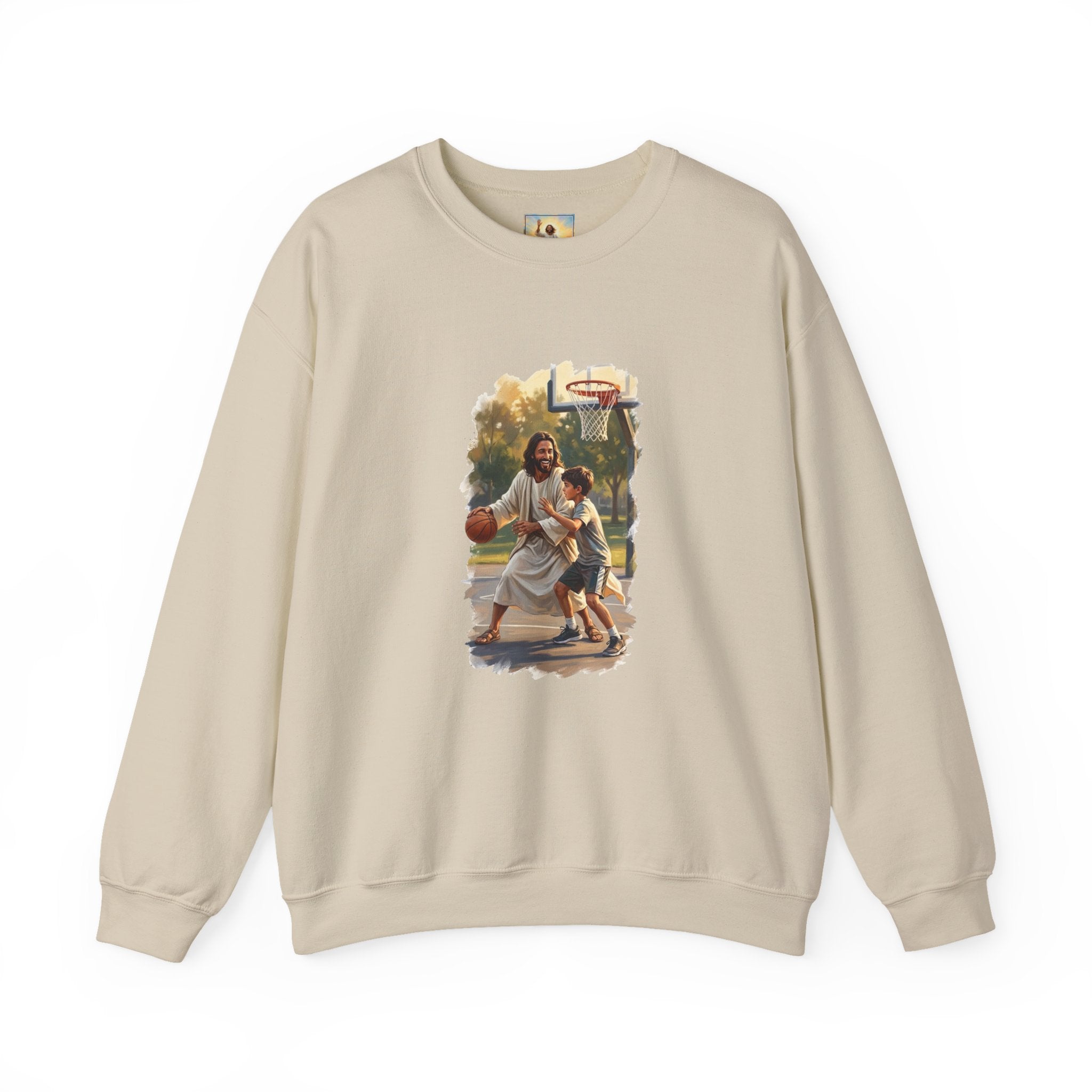 Funny Jesus Sweatshirt | Jesus Playing Basketball Christian Sweatshirt | Joyful Jesus