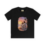 Kids Religious Shirt | Jesus on the Beach at Sunset Christian Kids T Shirt | Joyful Jesus