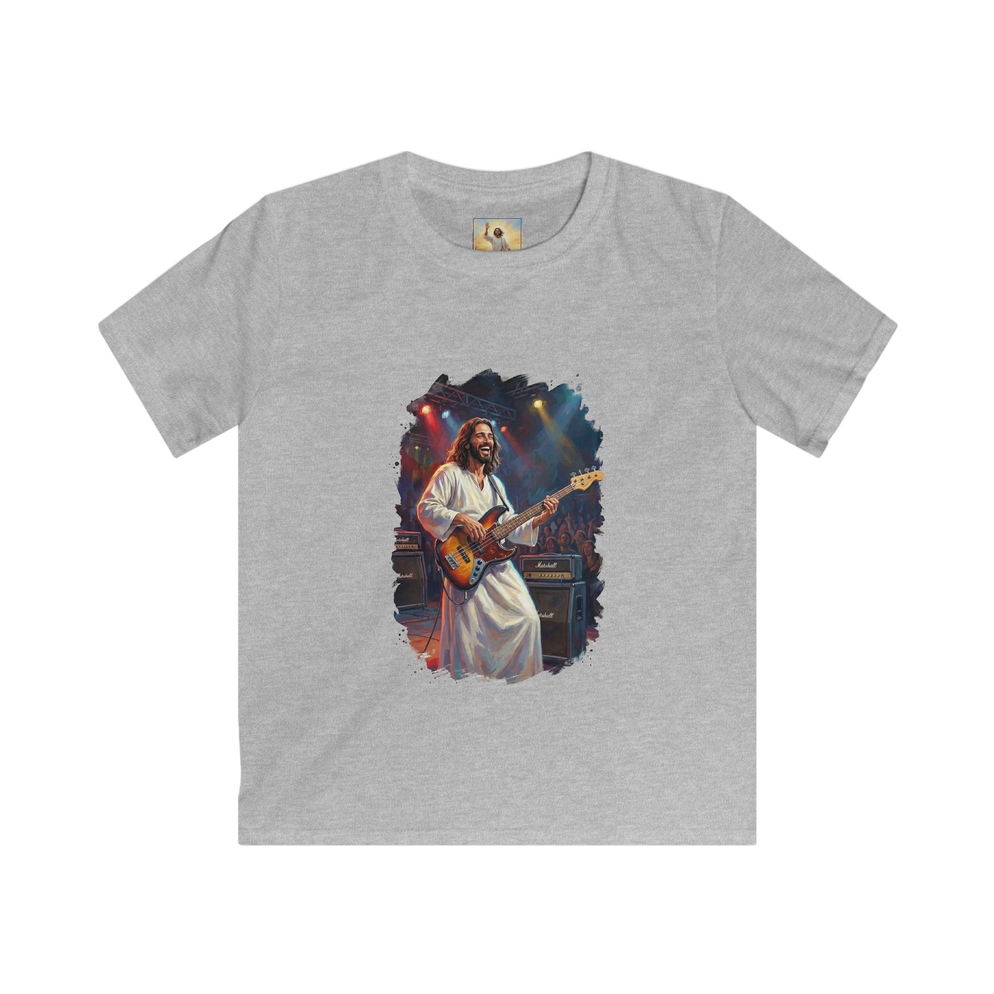 Kids Christian Shirt | Jesus Playing Bass at Concert Kids T Shirt | Joyful Jesus God Shirt