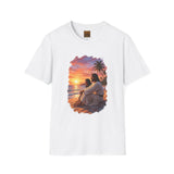 Religious Shirt | Jesus on the Beach at Sunset Christian T Shirt | Joyful Jesus