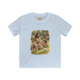 Kids Funny Jesus Shirt | Jesus Playing with Puppies Christian Kids T Shirt | Joyful Jesus