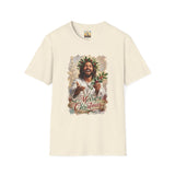 Merry Christmas Jesus Shirt | Laughing Jesus with Holly Christian Christmas T Shirt | Joyful Jesus