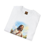 Jesus Painting Easter Eggs Shirt, Joyful Christian Art, Fun Easter Faith Tee