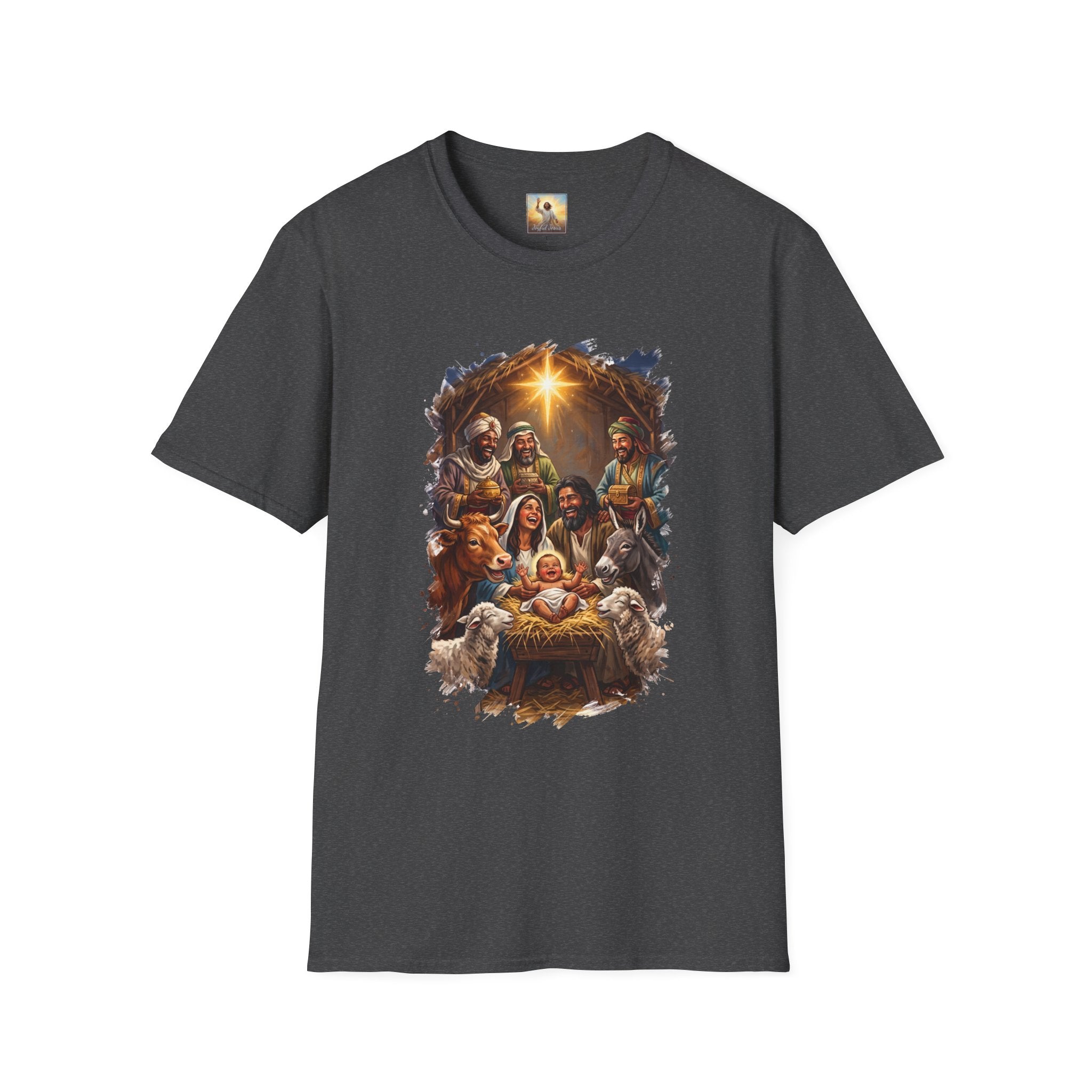 Nativity Shirt | Joyful Nativity Scene with Wise Men Christian Christmas T Shirt | Joyful Jesus
