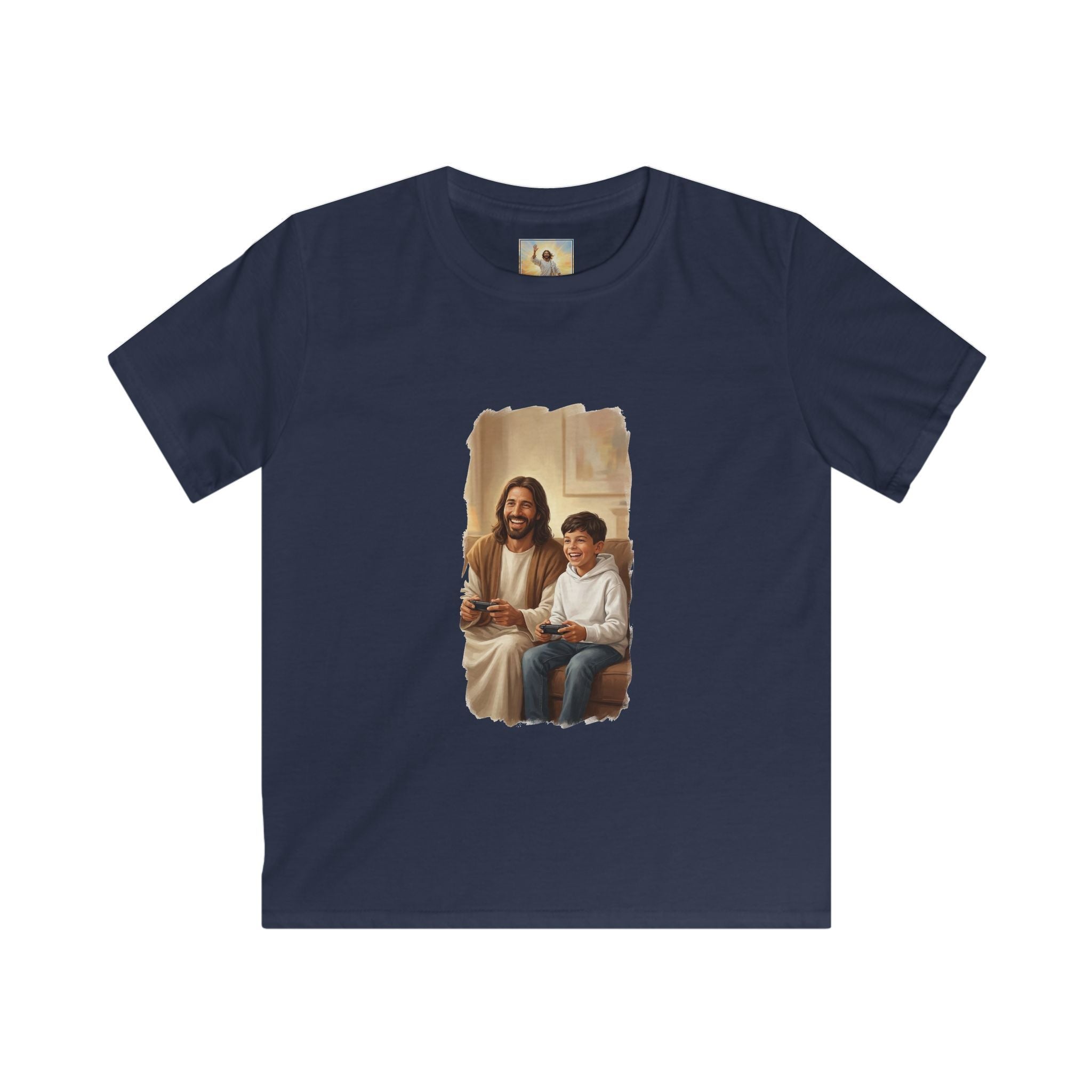 Kids Christian Shirt | Jesus Playing Video Games Funny Jesus Kids T Shirt | Joyful Jesus