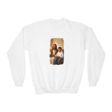 Kids Christian Sweatshirt | Jesus Playing Video Games Funny Jesus Kids Crewneck Sweatshirt | Joyful Jesus