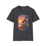 Religious Shirt | Jesus on the Beach at Sunset Christian T Shirt | Joyful Jesus