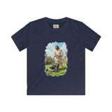 Kids Jesus Shirt | Jesus Mowing the Lawn Funny Kids T Shirt | Joyful Jesus