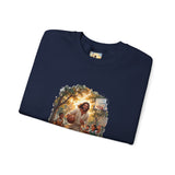 Jesus Basketball Sweatshirt | Jesus Playing Basketball with Kids Christian Crewneck Sweatshirt | Joyful Jesus