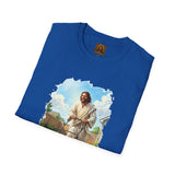 Jesus Mowing Lawn T-Shirt | Jesus with Lawn Mower, Religious Humorous Tee