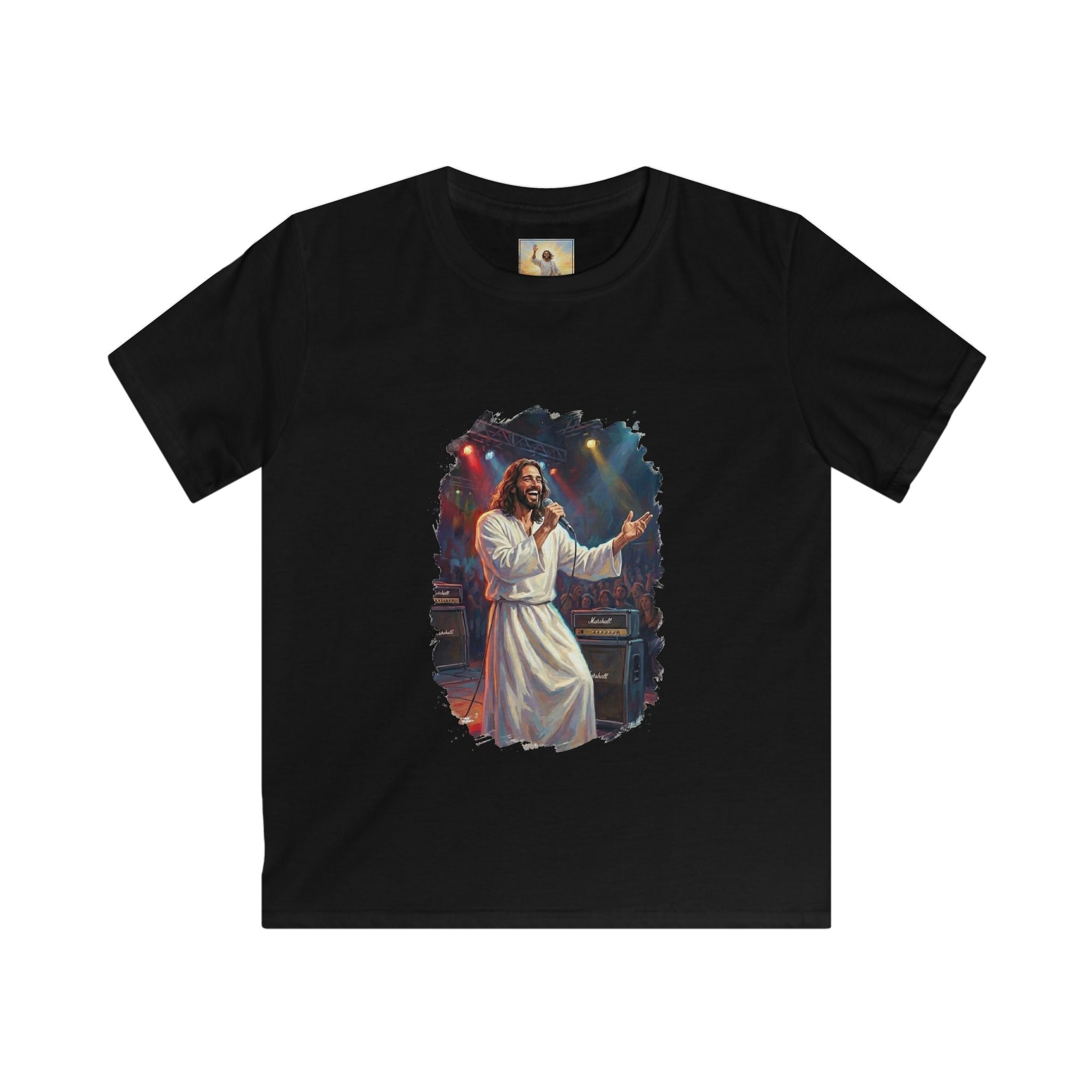Kids Jesus Shirt | Jesus Singing at a Concert Christian Kids T Shirt | Joyful Jesus