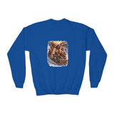 Kids Jesus Christmas Sweatshirt | Sledding with Jesus Christian Christmas Kids Crewneck Sweatshirt | Joyful Jesus