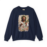 Merry Christmas Jesus Sweatshirt | Laughing Jesus with Holly Christian Crewneck | Joyful Jesus