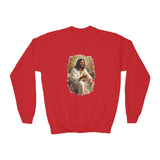 Kids Faith Sweatshirt | Jesus Telling Stories Christian Kids Crewneck Sweatshirt | Joyful Jesus