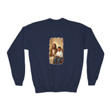 Kids Christian Sweatshirt | Jesus Playing Video Games Funny Jesus Kids Crewneck Sweatshirt | Joyful Jesus