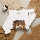 Funny Jesus Sweatshirt | Jesus Lifting Weights Christian Crewneck Sweatshirt | Faith Apparel