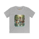 Kids Christian Shirt | Jesus with Baby Otters Funny Christian Kids T Shirt | Joyful Jesus