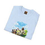 Jesus Easter Egg Roll Shirt, Kids and Jesus Spring Art, Christian Family Tee