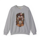 Jesus Santa Hat Sweatshirt | Jesus Down the Chimney with Gifts Funny Christmas Crewneck | Joyful Jesus