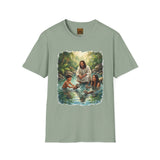 Christian Shirt | Jesus with Baby Otters Funny Christian T Shirt | Joyful Jesus