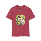 Jesus with Baby Animals Shirt, Easter Lamb Bunny Chick Art, Christian Spring Tee