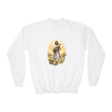 Kids Jesus Sweatshirt | Lost Sheep Good Shepherd Christian Kids Crewneck Sweatshirt | Joyful Jesus