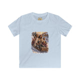 Kids Jesus Christmas Shirt | Sledding with Jesus Christian Christmas Kids T Shirt | Joyful Jesus