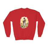 Kids Jesus Sweatshirt | Lost Sheep Good Shepherd Christian Kids Crewneck Sweatshirt | Joyful Jesus