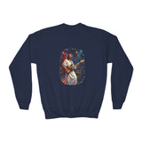 Kids Christian Sweatshirt | Jesus Playing Bass at Concert Kids Crewneck Sweatshirt | Joyful Jesus God Sweatshirt