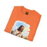 Jesus Painting Easter Eggs Shirt, Joyful Christian Art, Fun Easter Faith Tee